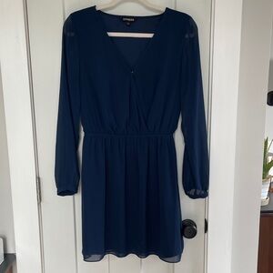 Express Long Sleeve Blue Dress